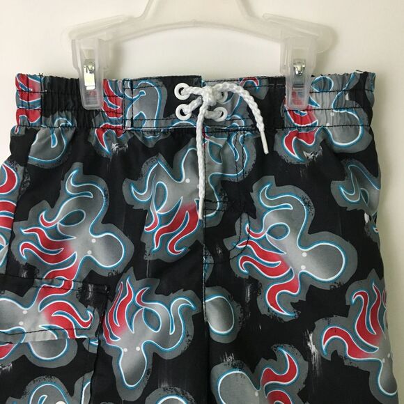 Cute Little Boy's OP Sz XS (4-5) Black Octopus Swim Trunks Shorts - Picture 3 of 7